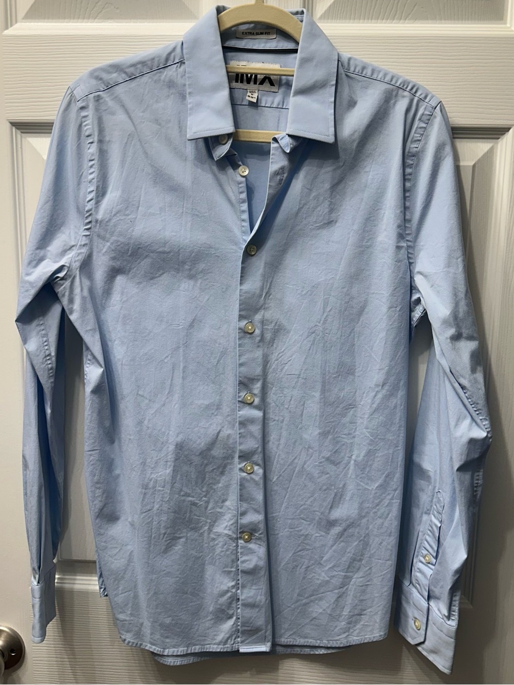 Express 1MX Light Blue Men's Dress Shirt